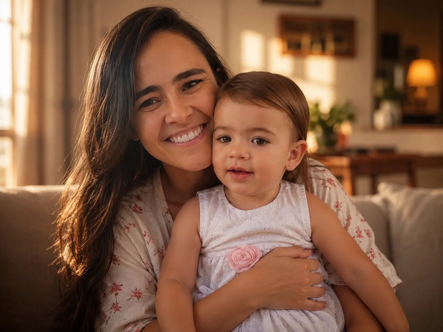 Mãe e filho se abraçando depois de um dia difícil